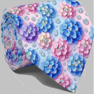Hydrangeas & Diamonds Wedding and Events Neck Tie