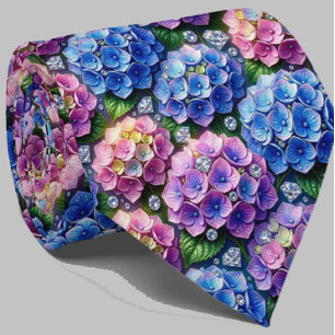 Hydrangeas & Diamonds Wedding and Events Neck Tie