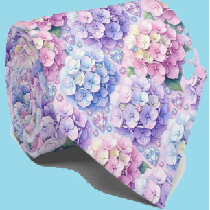 Hydrangeas & Diamonds Wedding and Events Neck Tie