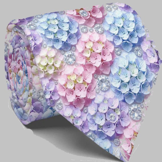  Hydrangeas & Diamonds | Wedding and Events Neck  Tie (Creator Uploaded)