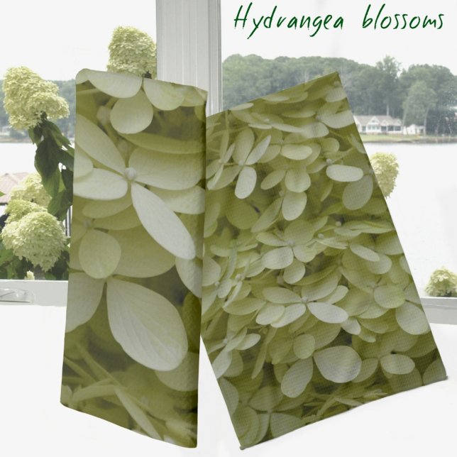 Hydrangeas Elegant Celadon Green Flowers Kitchen Towel (Creator Uploaded)