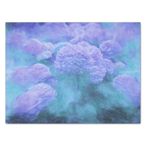 Hydrangeas Floral Chic Purple Teal Vintage Tissue Paper