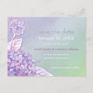Hydrangeas Floral Wedding Save the Date Announcement Postcard