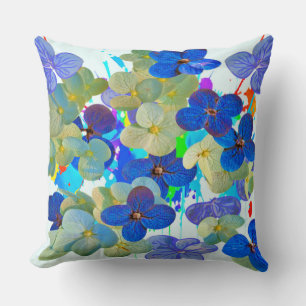 Hydrangeas Flowers Art Print  Throw Pillow