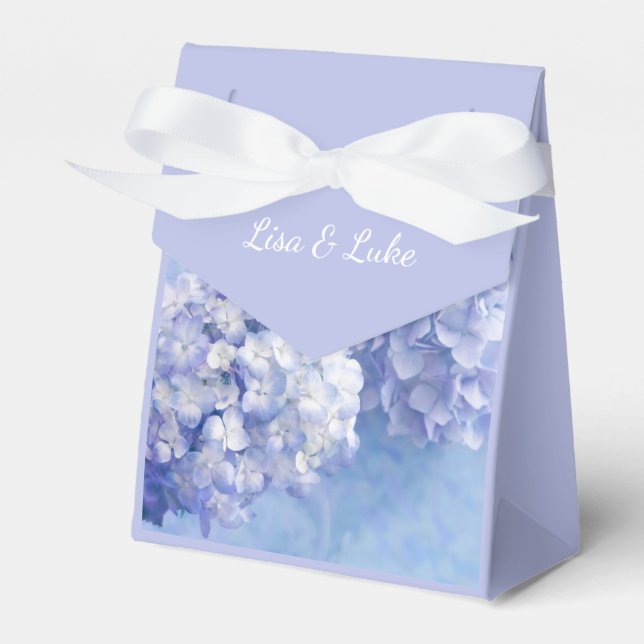 Hydrangeas Gift Box-With Custom Names Favor Boxes (Front Side)