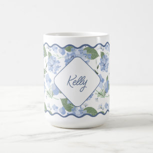 Hydrangeas Girly Classy Personalized Coastal Coffee Mug