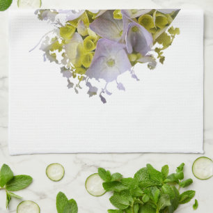 Hydrangeas in a Heart Cutout Kitchen Towel