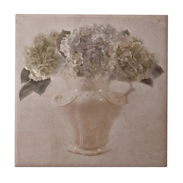 Hydrangeas In A Vase Ceramic Tile (Front)
