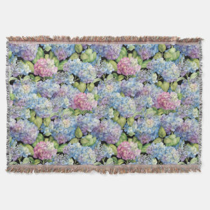 Hydrangeas in Bloom Throw Blanket
