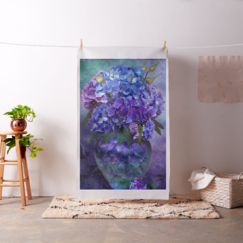 Hydrangeas In Hydrangea Vase Art Fabric