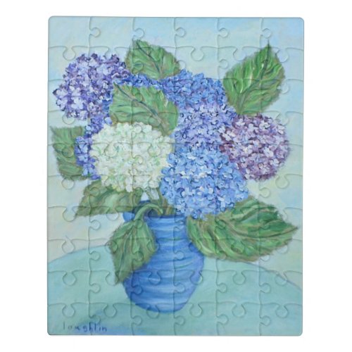 Hydrangeas In Vase Jigsaw Puzzle