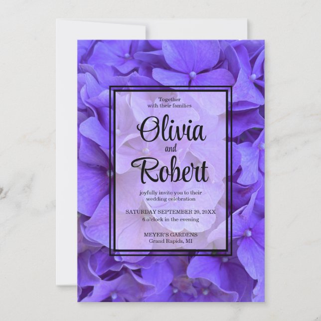 Hydrangeas Lavender lilac Invitation (Front)