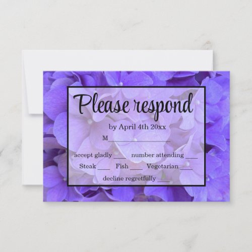 Hydrangeas Lavender lilac RSVP Card