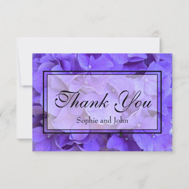 Hydrangeas Lavender lilac Thank You Card (Front)