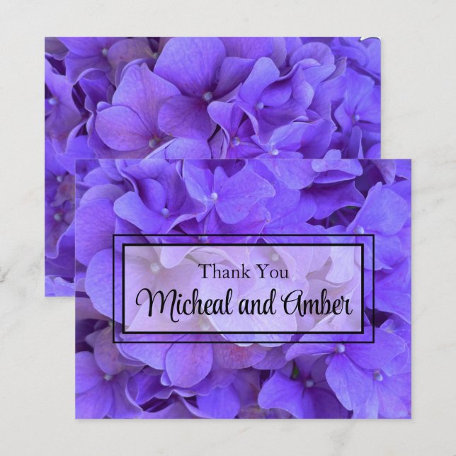 Hydrangeas Lavender lilac Thank You Card (Front/Back)