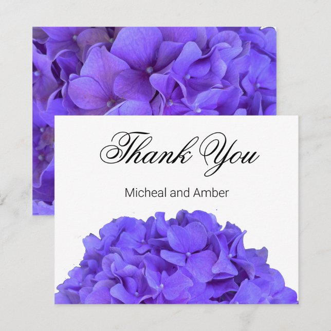 Hydrangeas Lavender lilac Thank You Card (Front/Back)