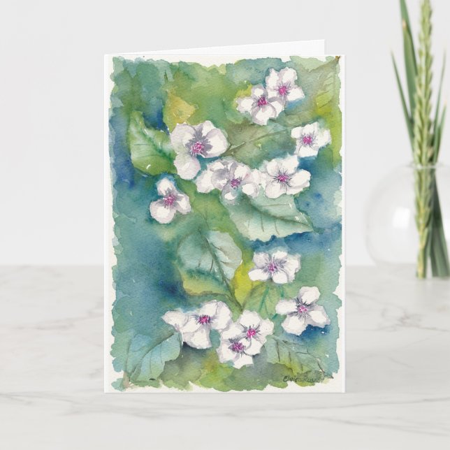 Hydrangeas Mother's day Watercolor Card  (Front)