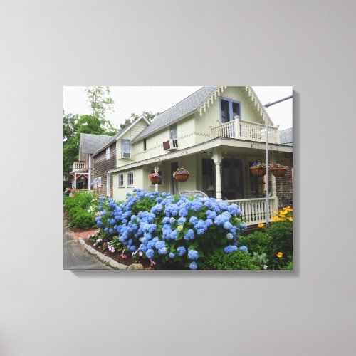 Hydrangeas on the Corner _ Marthas Vineyard Canvas Print