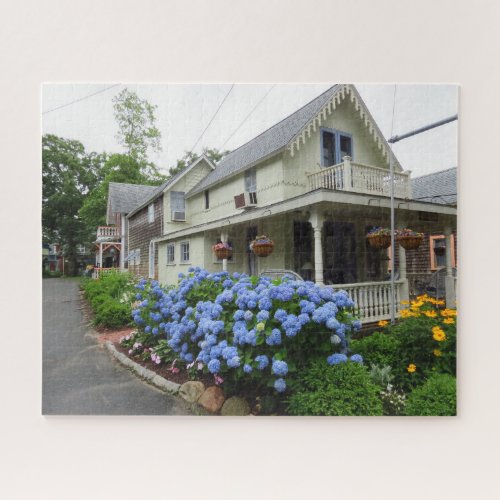 Hydrangeas on the Corner _ Marthas Vineyard Jigsaw Puzzle