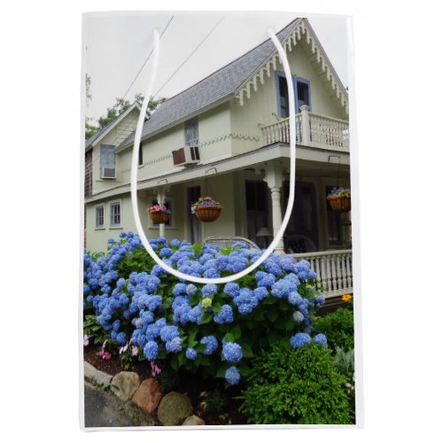 Hydrangeas on the Corner _ Marthas Vineyard Medium Gift Bag