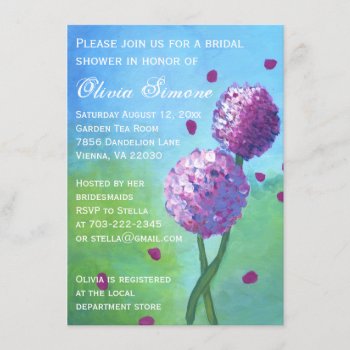Hydrangeas Painting Bridal Shower Invitations by bridalwedding at Zazzle