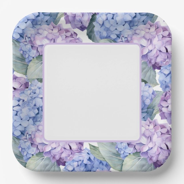 Hydrangeas  paper plates (Front)