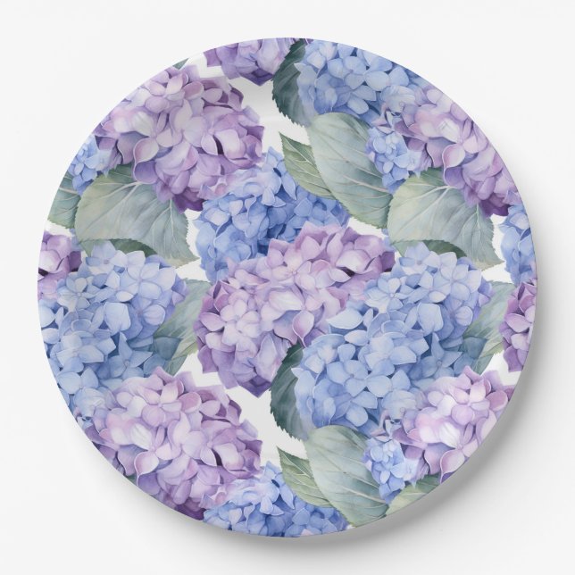 Hydrangeas  paper plates (Front)