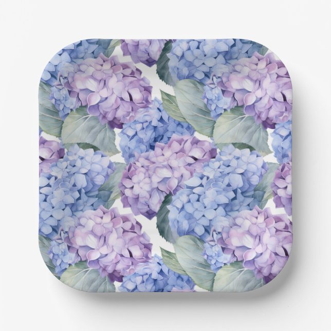 Hydrangeas  paper plates (Front)