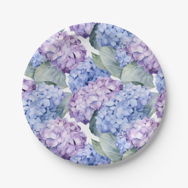 Hydrangeas  paper plates (Front)