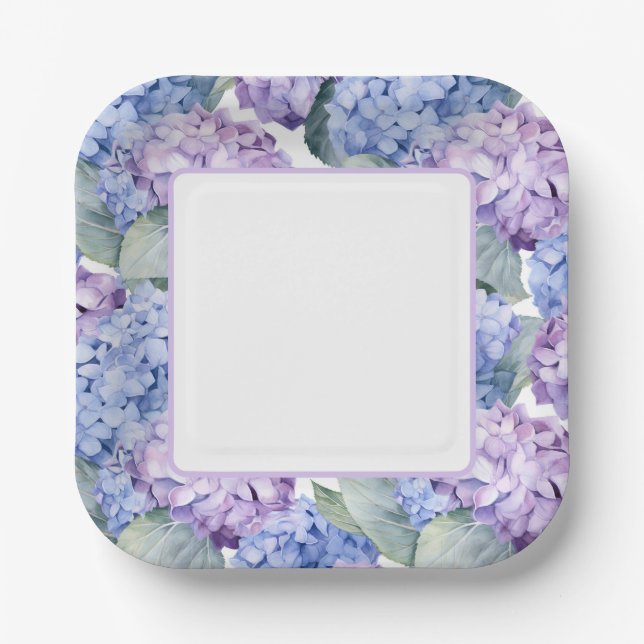 Hydrangeas  paper plates (Front)