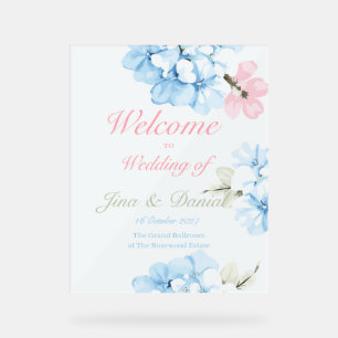 Hydrangeas Pastel Bloom Acrylic Sign