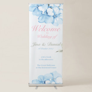 Hydrangeas Pastel Bloom Retractable Banner