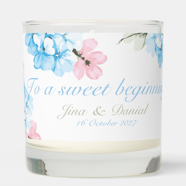 Hydrangeas Pastel Bloom Scented Candle (Front)