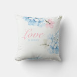 Hydrangeas Pastel Bloom Throw Pillow