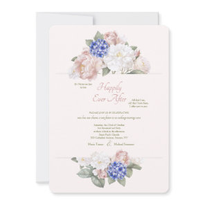 Hydrangeas, Peonies and Roses Second Wedding  Invitation