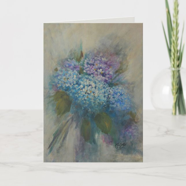 Hydrangeas Remember Letterpress Thank You Card (Front)