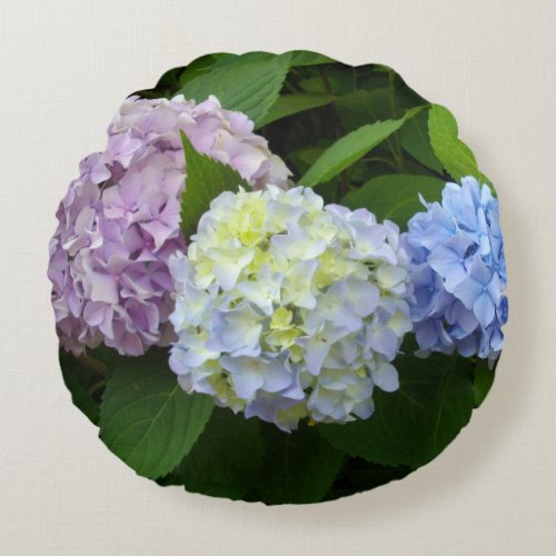 Hydrangeas Round Pillow