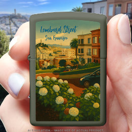 Hydrangeas San Francisco Lombard Street Coit Tower Zippo Lighter