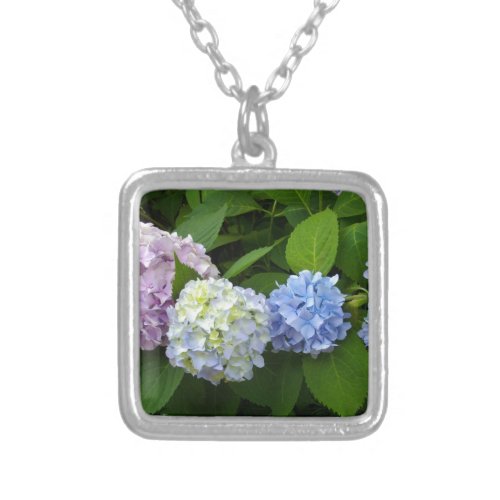 Hydrangeas Silver Plated Necklace