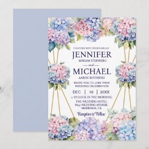 Hydrangeas Spring Flowers Wedding Invitations