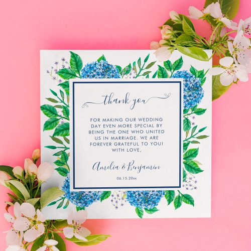 Hydrangeas Thank You Gift For Wedding Officiant