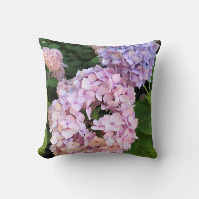 Hydrangeas Throw Pillow (Front)