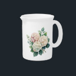Hydrangeas Water Pitcher<br><div class="desc">This lovely water pitcher is shown in white with a lovely hydrangeas watercolor print. 
Customize this item or buy as is.</div>
