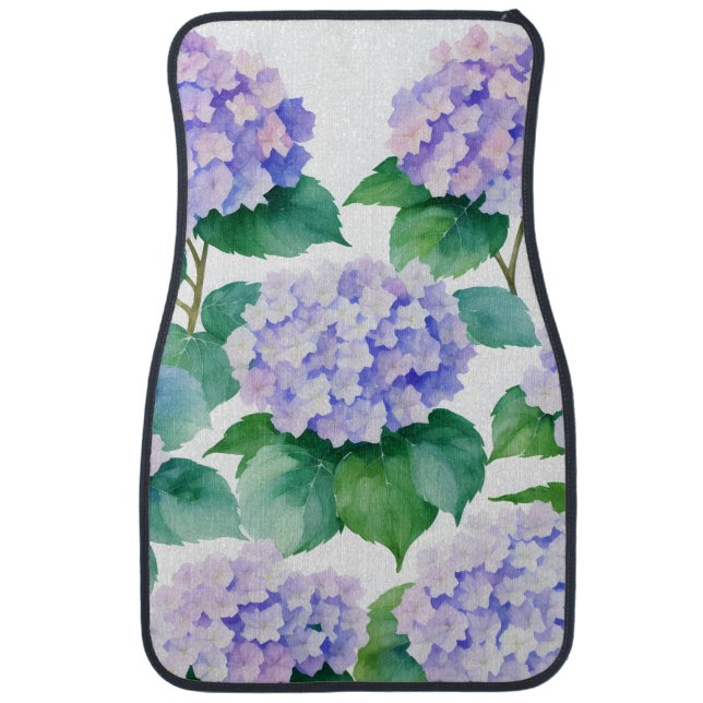 Hydrangeas Watercolor Floral Art Car Floor Mat (Front)