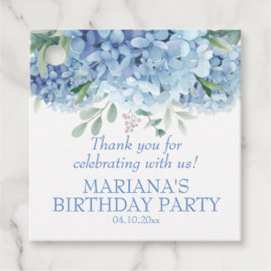 Hydrangeas Watercolor Floral Birthday Party Favor Tags