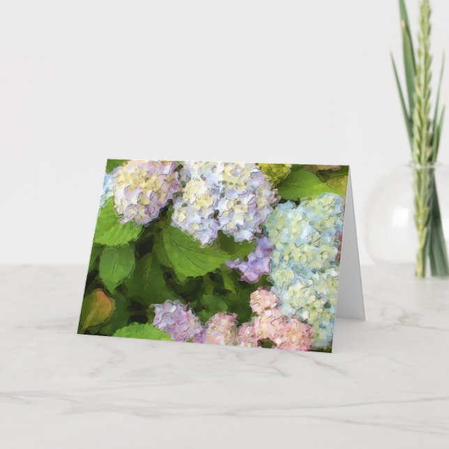 Hydrangeas Watercolor Greeting Card (Front)