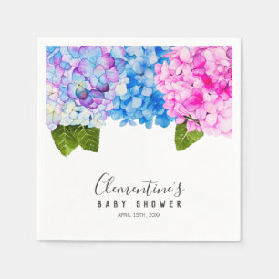 Hydrangeas Watercolor Painting Baby Shower Napkins