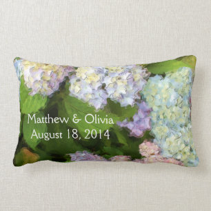 Hydrangeas Watercolor Pillow