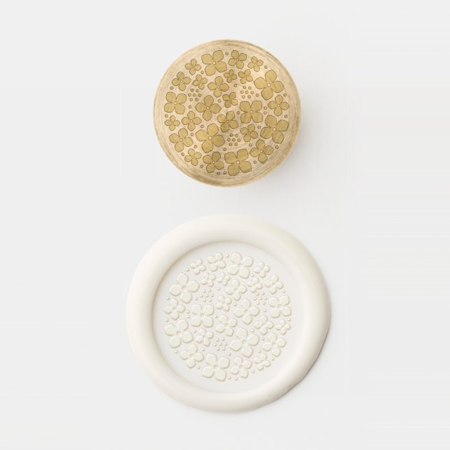 hydrangeas wax seal stamp (Stamped)