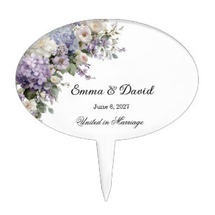 Hydrangeas Wedding Cake Topper